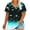 76-Bleu, variante sur Staron Hauts Grande Taille pour Femmes Tendance Été Manches Courtes Col en V Chemisiers T-shirt Surdimensionné à Imprimé Floral Hauts Amples et Fluides Vert 4TG