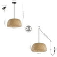 thumbnail image 4 of JONATHAN Y Mateo 18" 1-Light Farmhouse Coastal Bamboo 180" Cord Plug-In or Hardwired LED Pendant, Brown, 4 of 10