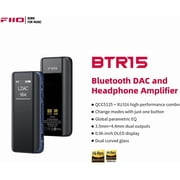FiiO BTR15 Headphone Amps Bluetooth 5.1 Receiver High Resolution 384K/32Bit Native DSD256 USB DAC Supports LDAC/aptX HD/MQA for Smartphones/PC/Car/Home Audio (Titanium)