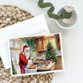 thumbnail image 2 of Cookies with Santa Claus Father Christmas Greeting Cards Pack of 8 7 in x 5 in, 2 of 3