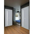 thumbnail image 2 of Interior Solid French Door Frosted Glass | Veregio 7288 Matte Grey | Single Regular Panel Frame Trims Handle | Bathroom Bedroom Sturdy Doors -36" x 84", 2 of 5