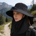 thumbnail image 7 of FUZHIQ Full Coverage Solar Fan Hat with Face Mask & Neck Flap, Wide Brim Rechargeable UV Protection Cooling Hat for Fishing Farming Cycling,B, 7 of 7