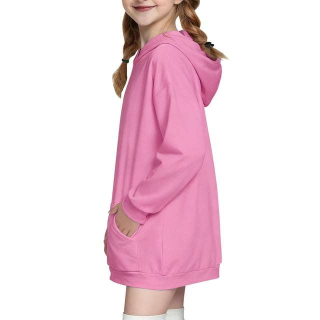 EnJoCho Girls Hoodies for Spring and Fall, Long Sleeve Colorbloc𝗄 Casual Hooded Sweatshirt with Pockets, Kids Pullover Tops