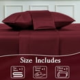 thumbnail image 2 of LIFCOM Satin Sheets Set Full Size Burgundy,4Pcs Luxury Silky Bedding Set with 15 Inches Deep Pocket for Mattress, 2 of 6