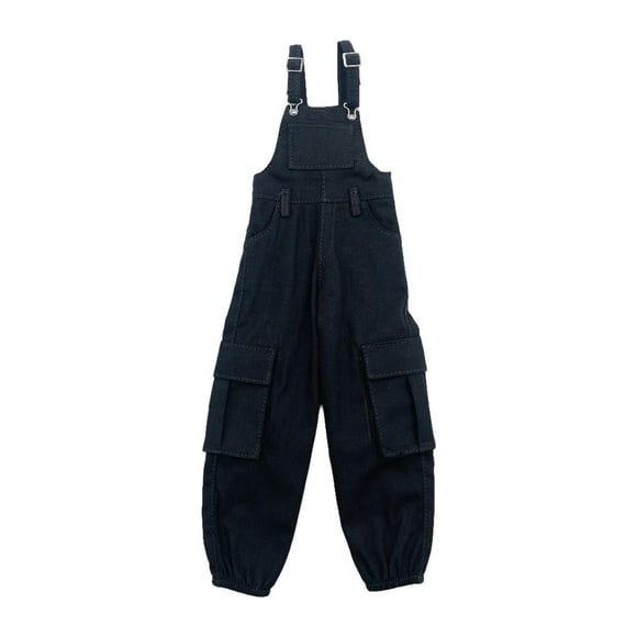 Milaget Salopette à Bavette à l'Échelle 1/6 en Tissu Pantalon Décontracté Ample pour Figurines d'Action Masculines de 12 Po Gris