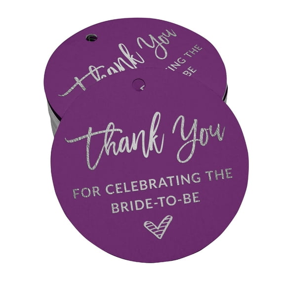 Inkdotpot Silver Foil Paper Hang Tags Thank You For Celebrating The Bride To Be Bridal Shower Favor Tags 50 Pieces