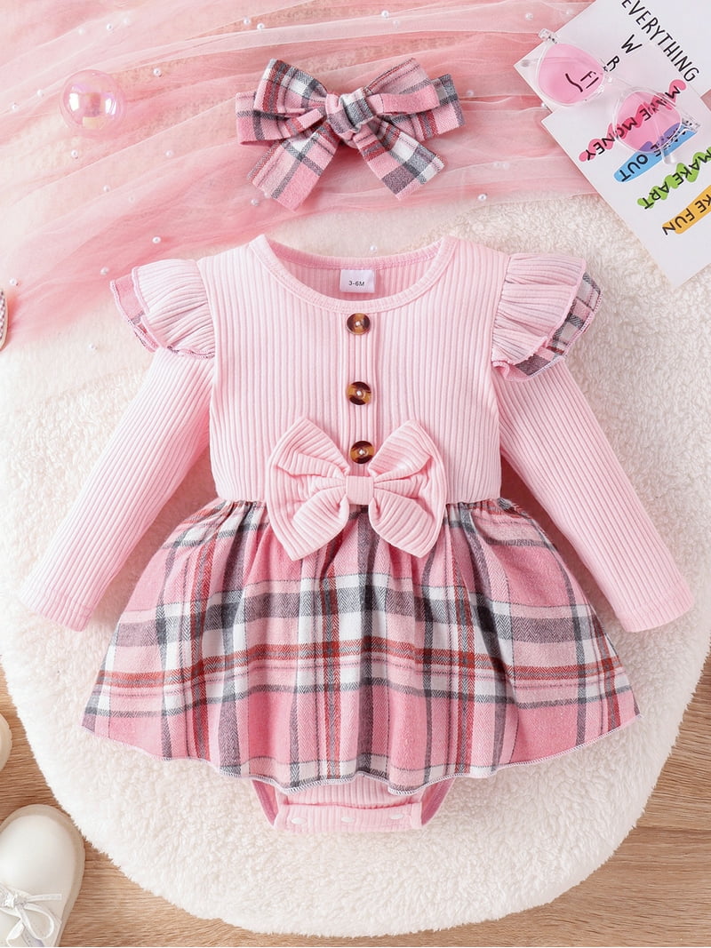 newborn fall dresses SODLON Baby Girl Clothes 0-3 Months Black Plaid Dress Outfits The ivory Venice lace accent along the neck and cuffs adds a special detail that is not found in most newborn baby outfits Baby Autumn's Knit Shift Top
