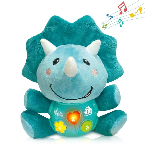 Juguete musical de dinosaurio de peluche iPlay iLearn para niños de 0 a 3 años