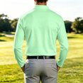thumbnail image 5 of Yungyresw Polo Shirts for Men Solid Color Loose Fit TShirts Breathable Fabric Long Sleeve Polo for Spring Wear, 5 of 6