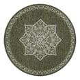 thumbnail image 4 of Unique Loom Outdoor Traditional Collection Area Rug - Antique (6' 1" Round Green/Ivory), 4 of 6