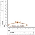 thumbnail image 5 of Gem Stone King 18K Rose Gold Plated Silver Lab Grown Diamond and White Created Sapphire Bracelet for Women | 2.70 Cttw | Gemstone April Birthstone | Round 5MM, 5 of 5
