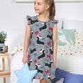 thumbnail image 4 of Balery Christmas Hat Dachshund Camisón de princesa para niñas, pijama de algodón con mangas abullonadas, suave y bonito.-X-Large, 4 of 6
