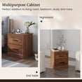 thumbnail image 6 of Costway 2 Drawer Nightstand Bedside Table Compact Sofa End Table Rustic Walnut, 6 of 8