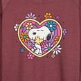 thumbnail image 3 of Peanuts - Hug Heart Flower - Women's Lightweight French Terry Long Sleeve Shirt, 3 of 6