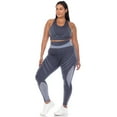 thumbnail image 3 of White Mark Women's Plus Size Cut Out Back Mesh Sports Bra & Leggings Activewear Set, 3 of 5