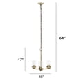 thumbnail image 3 of Lalia Home 3-Light 15" Clear Glass And Metal Hanging Pendant Chandelier, Antique Brass, 3 of 12