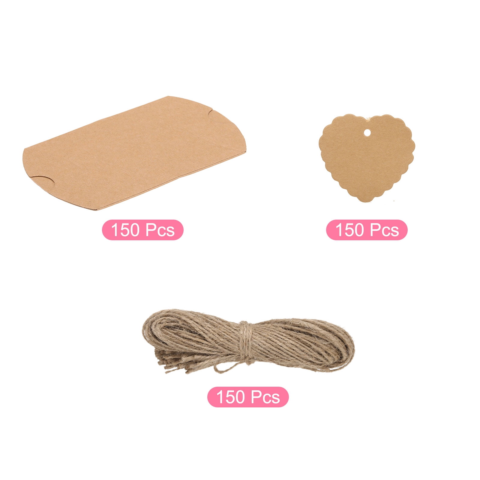 Unique Bargains Gift Boxes with Ribbons Presents Paper Candy Favor Box 3.5"x2.8"x1" Brown