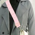 thumbnail image 2 of Correa para bandolera Correa cruzada de nailon suave para mujer, correa ancha para bolso, cadena, correa para bolso (rosa + blanco), 2 of 4