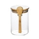 thumbnail image 1 of Tarro de cristal transparente con tapa hermética para alimentos, cuchara, tarro doméstico, cocina, conservación, almacenamiento, tarro hermético, tarro para mermelada, tarro para té, 1 of 8