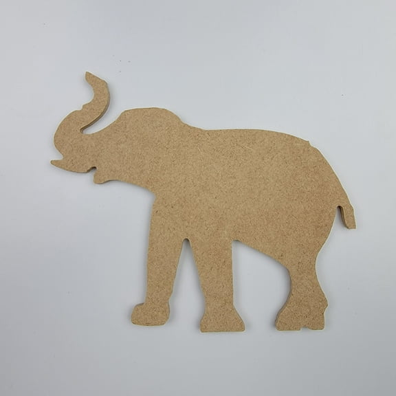 4" Elephant, Unfinished Wood Art Shape by Wooden Craft Cutouts