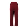 thumbnail image 7 of Sngxgn Women Casual Pants Straight Leg Drawstring Elastic Waist Loose Comfy Trousers with Pockets(Red,XXXL), 7 of 7