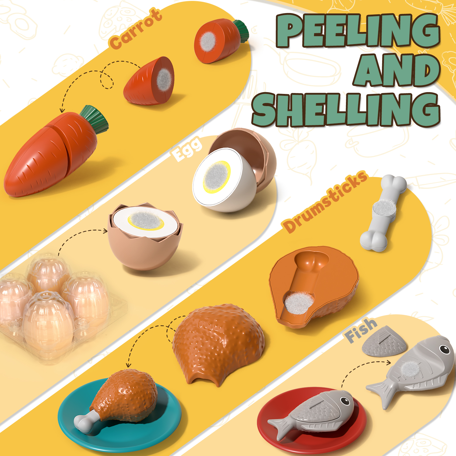 KWANITHINK 34-Piece Play Food Kitchen Set photo 3