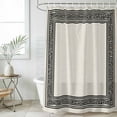 thumbnail image 4 of Black Cream Greek Key Bathroom Shower Curtains with 12 Hooks Polyester Waterproof Shower Curtain for Stalls and Bathtubs Geometric Greece Ancient Rustic Decorative Bathroom Privacy Curtain 72x72 Inch, 4 of 9