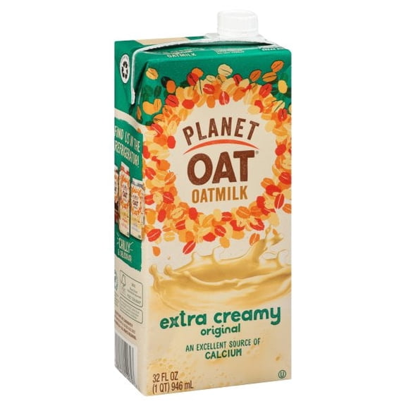Planet Oat Extra Creamy Original Oatmilk, 32 fl oz, Shelf Stable, Cardboard Box