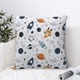 thumbnail image 4 of Yiaed Cartoon Planets Print Pillow Covers Super Soft Decorative Square Throw Pillow Covers Case Cushion Covers for Sofa Couch Bedroom Car Decor（No pillow core）-18"x18", 4 of 7