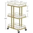 thumbnail image 2 of BarberPub 3 Tiers Trolley Cart with Open Shelves, Utility Cart with Wheels, 2 of 9