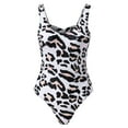 thumbnail image 6 of Sakmal Womens One Piece Swimsuits Full Coverage Bathing Suit Crew Neck White Summer Ladies Bthing Suit M, 6 of 7