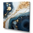 thumbnail image 2 of Designart "Marble River in Blue and Gold I" Abstract Wall Art - Modern Gold Abstract Liquid Ink Living Room Canvas Art, 2 of 6