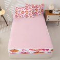 thumbnail image 4 of Manfei Pink Ribbon Pumpkin Zipper Full Size Comforter Sets with Fitted Sheet and 2 Pillowcases for Girls, Halloween Watercolor Bowknot Zipper Bedding Set, Pink Reversible, 4-Piece, 4 of 6