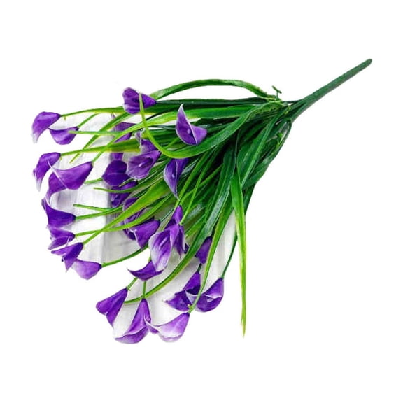 Silk Flowers Calla Lily Bouquets Artificial Faux Floral Bunches Fake Plastic Stems Vase Bed Pot Decor 3 Pack Purple