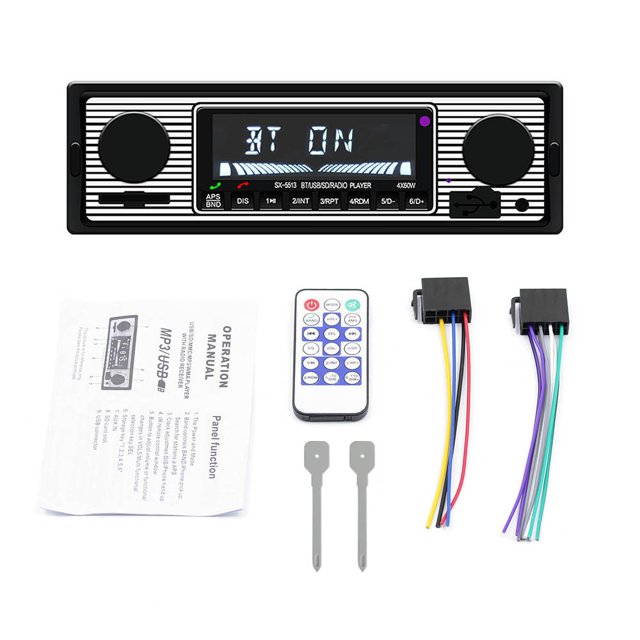 Vintage Car Radio Bluetooth MP3 Player AUX Classic Cars Stereo + Remote Control