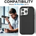 thumbnail image 6 of Entronix Heavy Duty Case Designed for iPhone 14 Pro, Shockproof Triple Layer Rugged Case, Black, 6 of 8