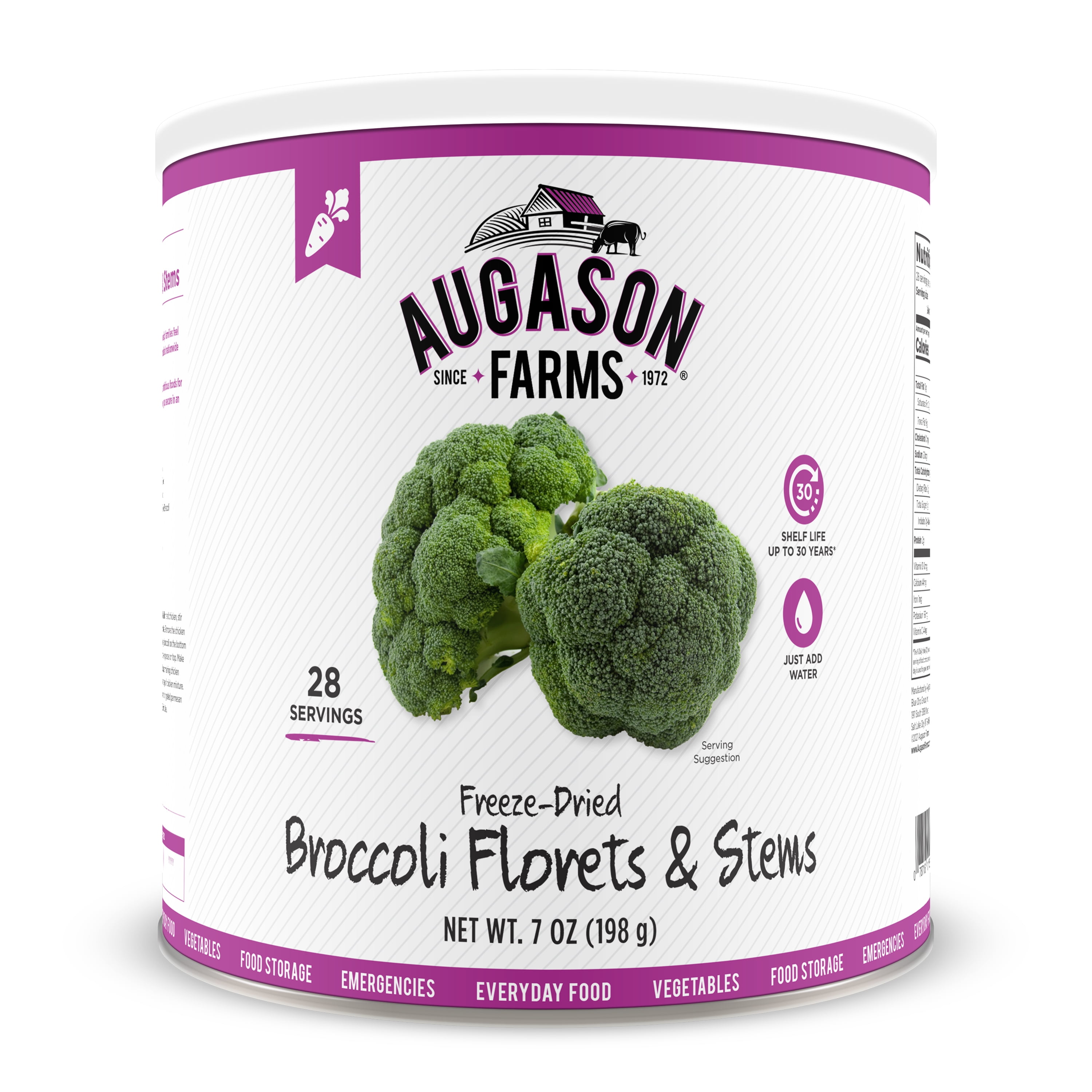 Augason Farms FreezeDried Broccoli Florets and Stems, 7 OZ.