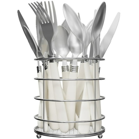 Gibson Home Sensations II 16-Piece Flatware Set with Wire Caddy