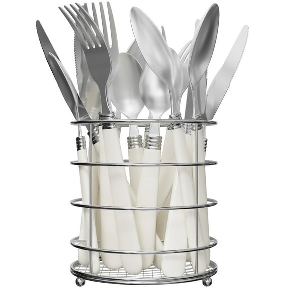 Gibson Home Sensations II 16-Piece Flatware Set with Wire Caddy