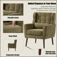 thumbnail image 2 of Accent Chair, Mid Century Modern Armchair Living Room Chair with Wooden Legs, Comfy Upholstered Chair for Living Room, Bedroom, Dining Room, Avocado, 2 of 9