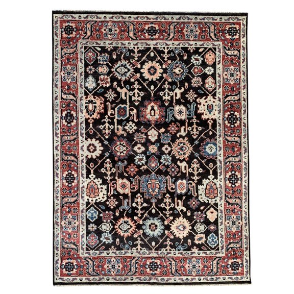 EORC C.Brown / R.Red Hand Knotted Wool Traditional Serapi Rug, 8' x 10'-Color:c.brown / r.red,Material:Wool