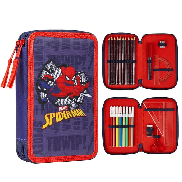 Estuche grande para lápices de Spiderman de Marvel con set de papelería