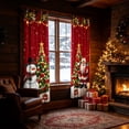 thumbnail image 2 of QISIWOLE Festive Christmas Themed Decorative Curtains, 2 Pack 65x29in Polyester Fabric with Rod Pocket, Holiday Window Display for Living Room Bedroom Party, Santa Snowman Starry Night, 2 of 6