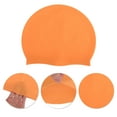 thumbnail image 3 of Gorros de natación de silicona impermeables únicos 1 Pc Naranja, 3 of 5