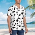 thumbnail image 4 of Dog Footprint Mens Hawaiian Shirt Short Sleeve Casual Button Up Tropical Summer Beach Shirt, 4 of 8