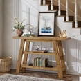 thumbnail image 5 of Tribesigns Solid Wood Console Table, 47.24" Long Farmhouse Entryway Table with 3-Tier Shelves, Rectangular Couch Tables Behind Sofa, Narrow Accent Tables for Hallway, Entrance, Foyer, Living Room, 5 of 10
