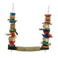 thumbnail image 4 of Bird Toy Bird Parrot Swings Wooden Swing Stand, Parrot Chewing Toy for Budgie, Small Parakeets, 4 of 7