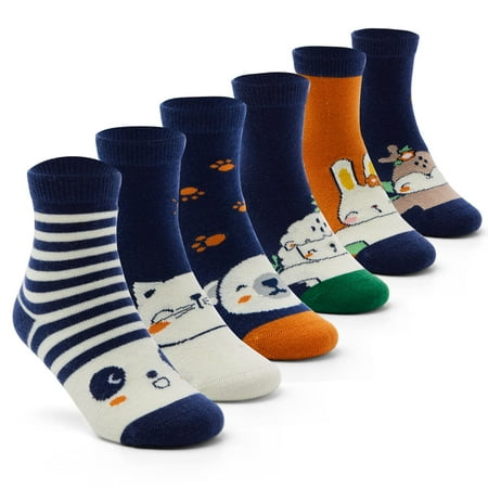 

Little Boys Wool Socks Kids Warm Socks Winter Thermal Crew Socks 6 Pack 3-5 Years