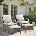 thumbnail image 2 of Bellefurn Patio Chairs Set of 2 with Ottoman,Wicker Outdoor Furniture Chairs Set Rattan High-Back Outdoor Chairs with Cushions for Porch,Deck,Balcony,Garden, 2 of 10