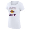 thumbnail image 2 of Women's G-III 4Her by Carl Banks White Los Angeles Lakers Super-Slim Fit Lightweight Team Logo T-Shirt, 2 of 3